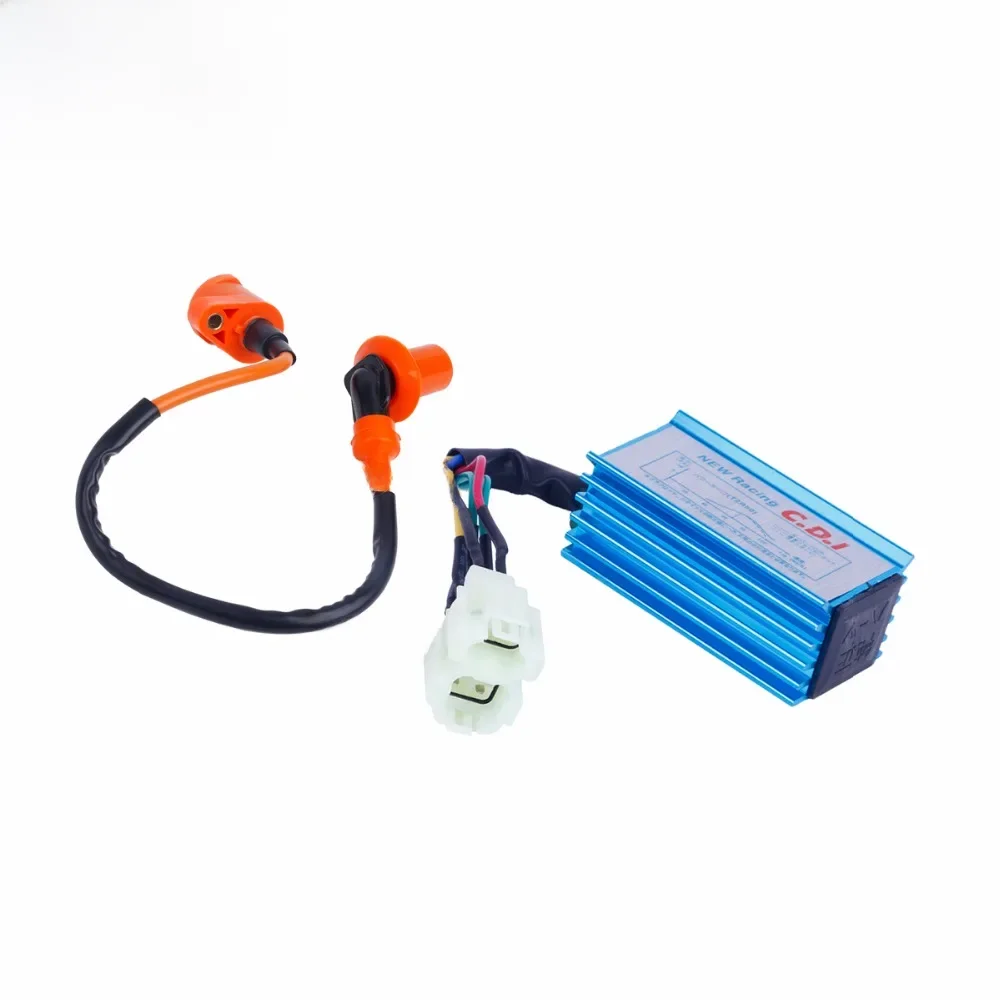 Glixal o wysokiej wydajności 6-pin AC Racing CDI Box + cewka zapłonowa dla GY6 50cc 125cc 150cc 139QMB 152QMI 157QMJ skuter motorower ATV — zdjęcie 2