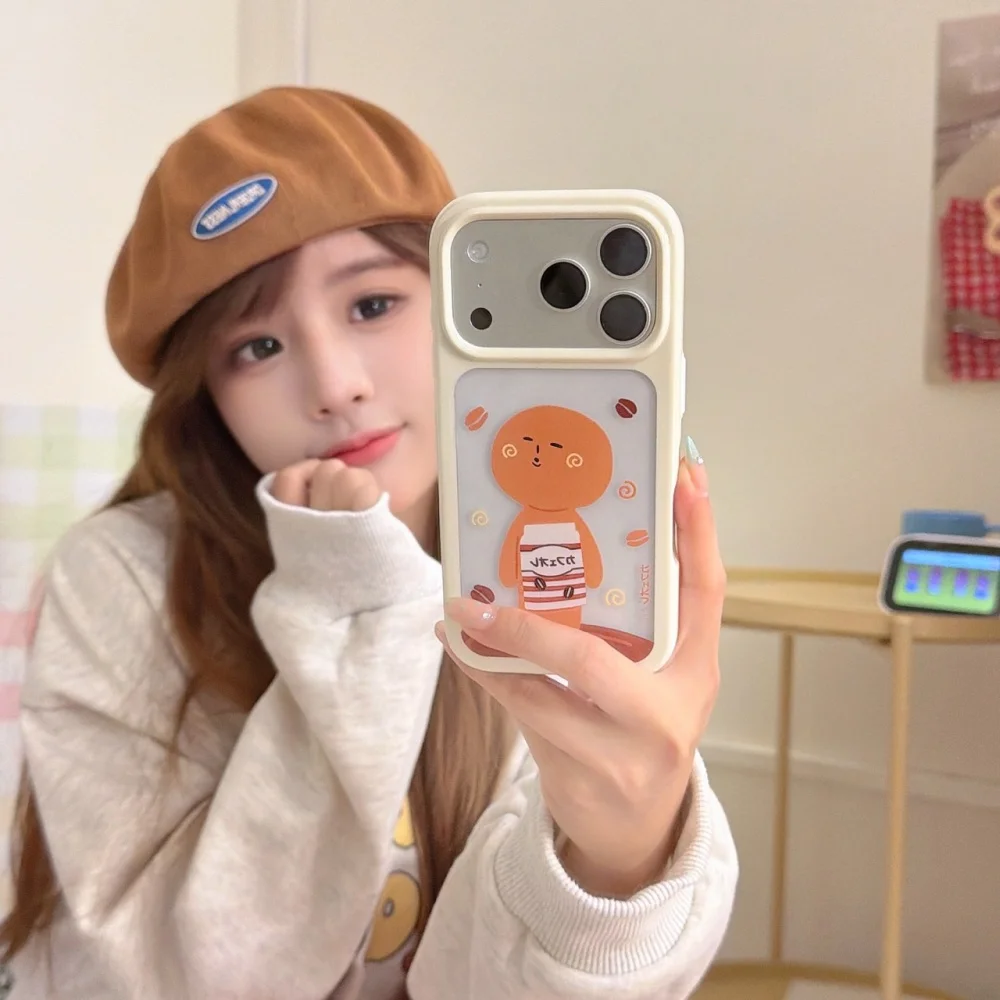 

Coffee Astronaut mobile phone case, suitable for iPhone17/14/15/16ProMax, fundans17pro Korean INS new shockproof protective case