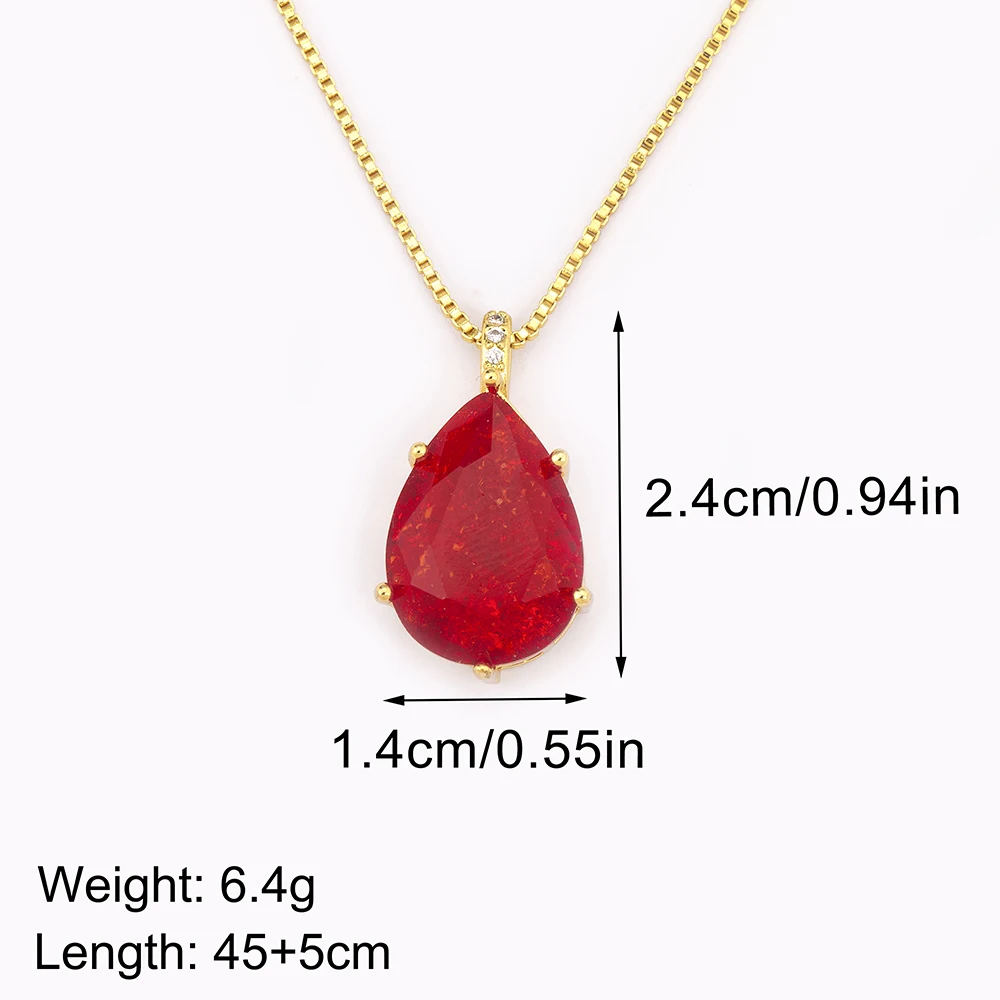 Nidin Classic New Design Waterdrop Shape Zircon Charm Pendant Necklace For Women Clavicle Chain Accessories Wedding Party Gifts