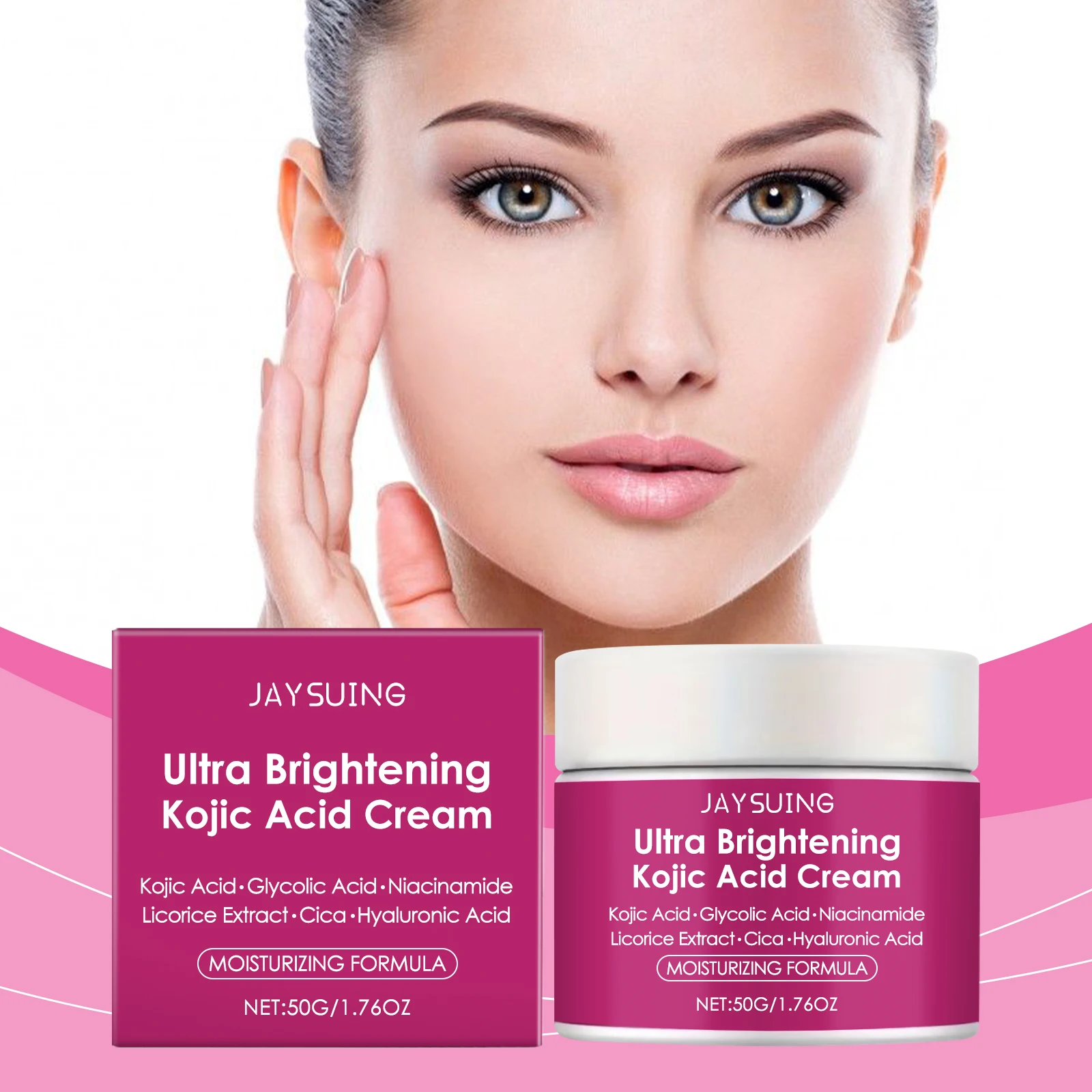 Jaysuing 50g Citric Acid Face Cream Moisturizing Nourishing Hydrating Smooth Skin Radiance For Daily Care Lightweight Formula For All Skin Types