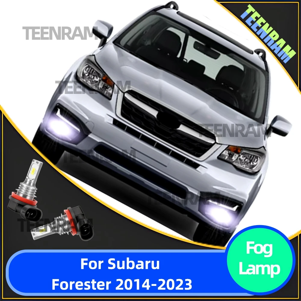 2 pçs led lâmpadas de nevoeiro para subaru forester 2014 2015 2016 2017 2018 2019 2020 2021 2022 2023 branco frente do carro nevoeiro lampada canbus