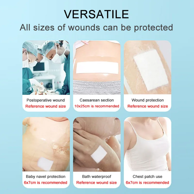 10/20pcs Waterproof Sterile Wound Dressings Transparent Wound Cover Barrier Hemostatic Patches Home Outdoor First Aid Kit