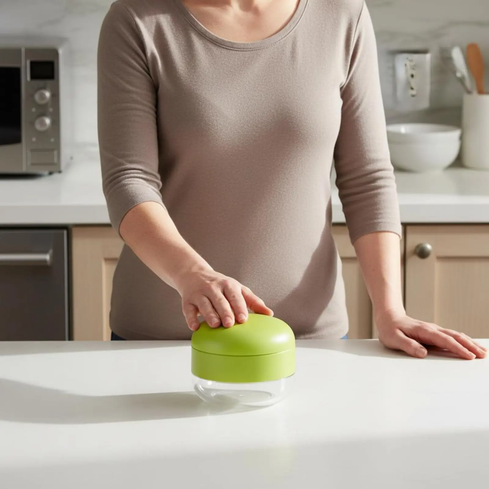 Multifunctional Stainless Steel Garlic Crusher, Household Press-type Garlic,Mini Garlic Granulator Pounder Chopper Kitchen Tool