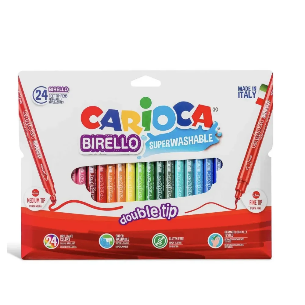 Set de 24 Rotuladores Carioca Double Tip Colores brillantes Super lavable