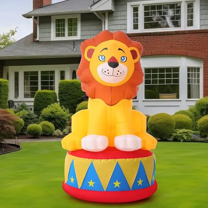 

5 FT Inflatable Lion for Circus Carnival Party Outdoor Decoration Birthday Party Blow up for party garden