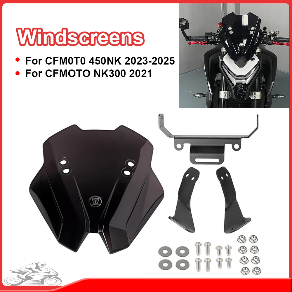 

Motorcycle Windshield For CFMOT0 450NK 2023-2025 Advanced CF NK300 2021 Windscreen Airflow Deflector Shield Mounting Bracket