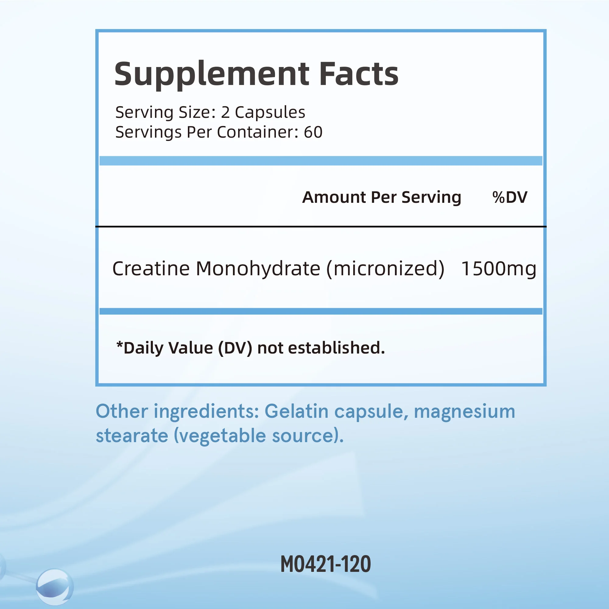 Creatine Monohydrate - Increase Muscle Strength and Improve Athletic Performance - 120 Capsules