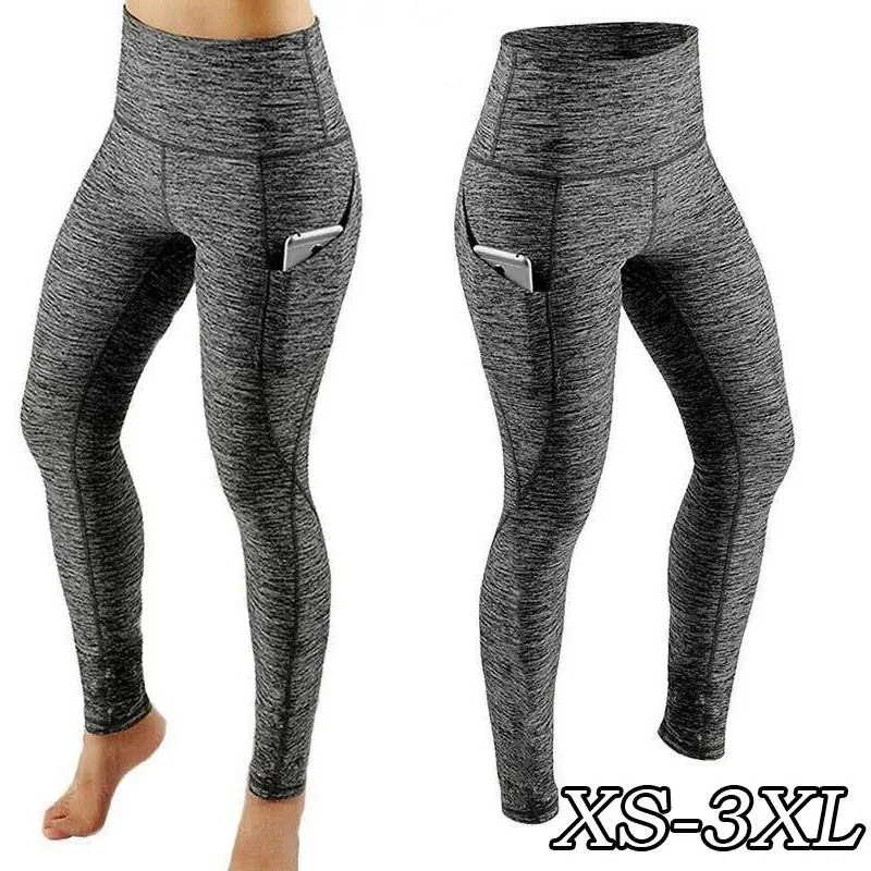 Women Seamless Elastic Yoga Pants Female High Waist Solid Color Pocket Leggings Fashion Casual Workout Sport Joggers Gym Tights