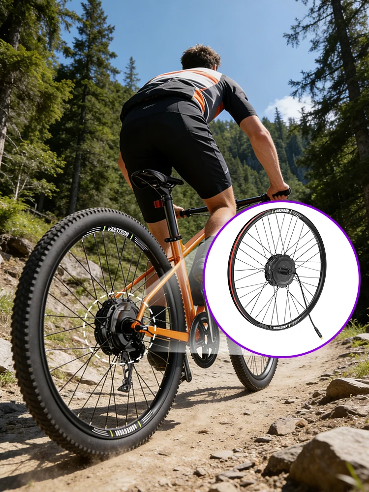 [Im Angebot ] Varstrom E-Bike-Nabenmotor 125XVH 125EVH 48V 500W 750W Motor 20/26/27.5/28/29/700C Radgröße hinten vorne Treiber Umbausatz E-Bike mit Bluetooth-Display EKD01