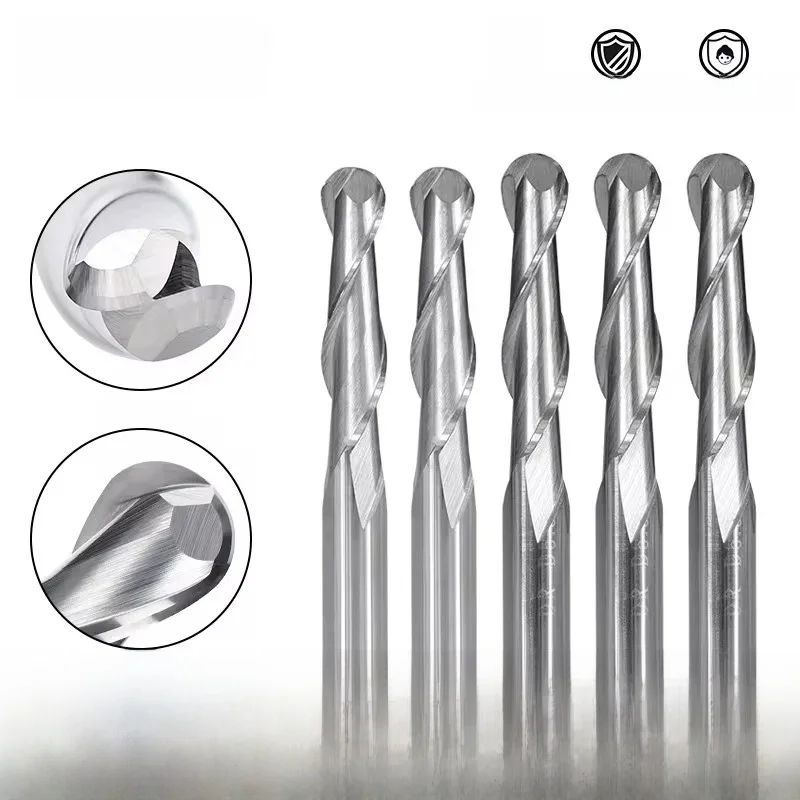 XCAN 2 walcowo-czołowe o końcówce kulistej frez trzpieniowy 4/6mm Shank CNC frez frez węglikowy frez trzpieniowy frezującego spirali frez do obróbki drewna — zdjęcie 2