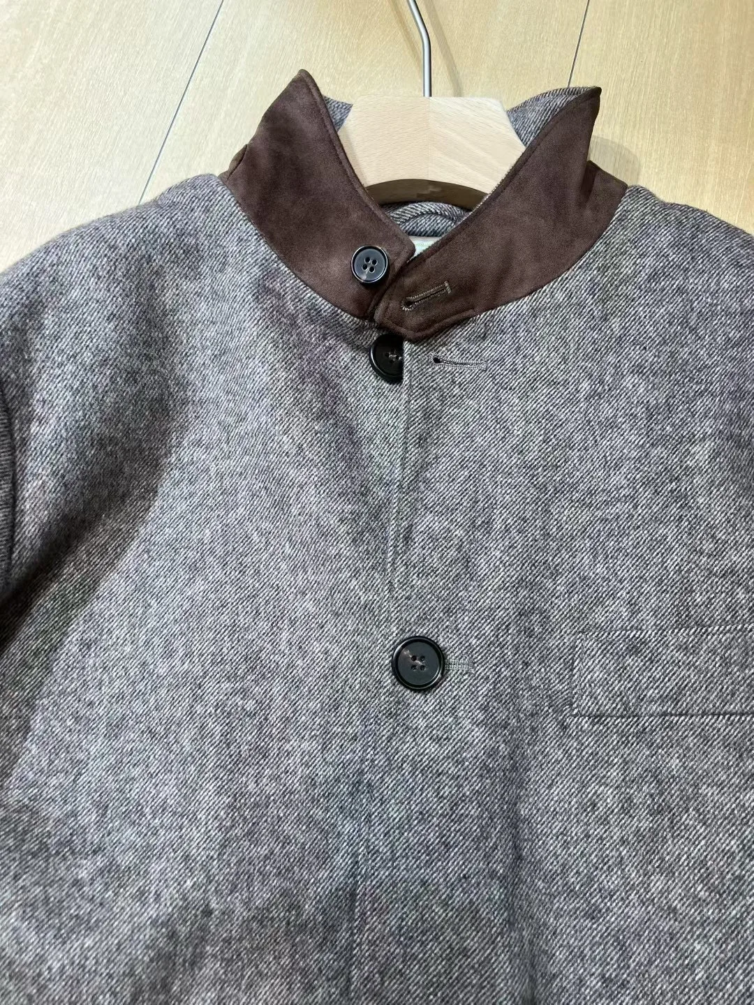 Winter-autumn classic women's turn down collar wool jacket