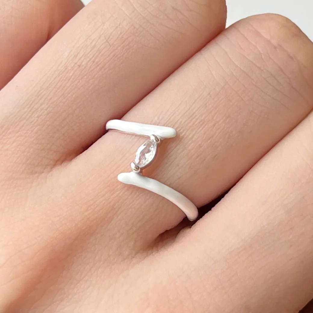 S925 sterling silver luxury jewelry fashion simple design marquise diamond ring index finger ring holiday gift