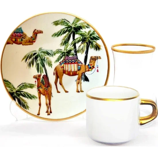 

Toygar Damla Asena Tea Coffee Set 6 Pieces Camel