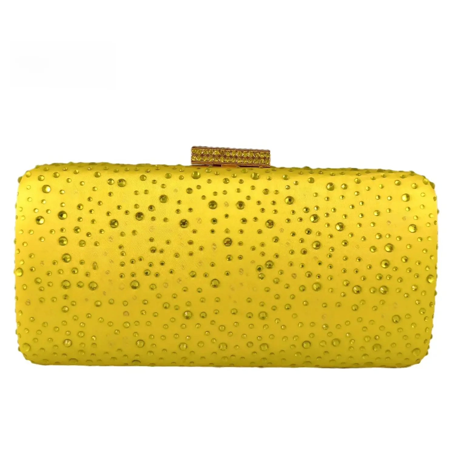 Boutique De FGG kobiety żółty kryształ torby wieczorowe wesele torebki i torebki Rhinestone Bridal Box Clutch Bag — zdjęcie 2