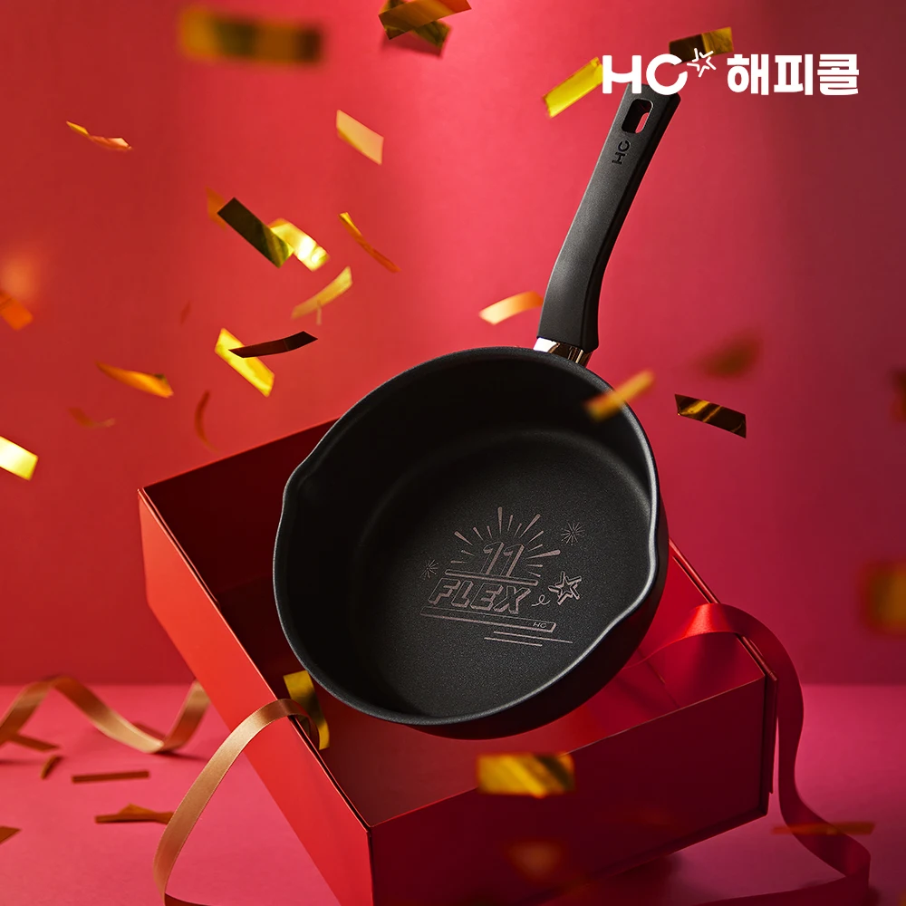 HC Happy Colplex Fan 11 Edition IH Inductions Wide Frying Pan 22cm (Mat Black)