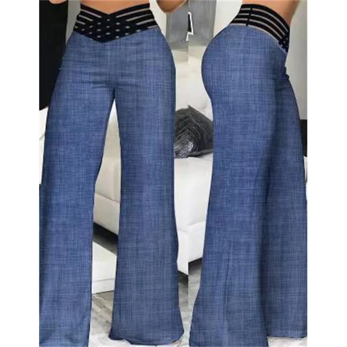 High Waist Solid Color Wide Leg Pants Summer Chic Loose Elegant Metal Flared Pant Office Ladies Straight Holiday Women Trousers High Waist Solid Color Wide Leg Pants Summer Chic Loose Elegant Metal Flared Pant Office Ladies Straight Holiday Women Trousers
