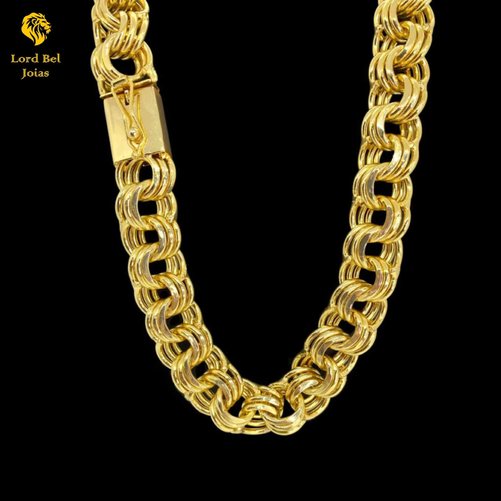 20mm Old Currency Friing Chain-18K Eternal Shine Cord Thick in Nordic Gold | Lord Bel Jewel of Brazil