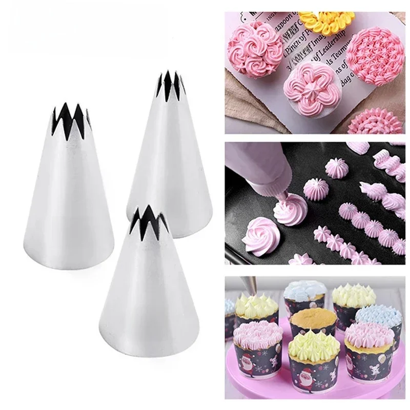 BCMJHWT 19 # 20 # 21 # Douilles de pâtisserie en forme d'étoile ouverte, fleur, glaçage, douilles de pâtisserie, pointe de décoration de crème de gâteau, décor de Fondant de Cupcake