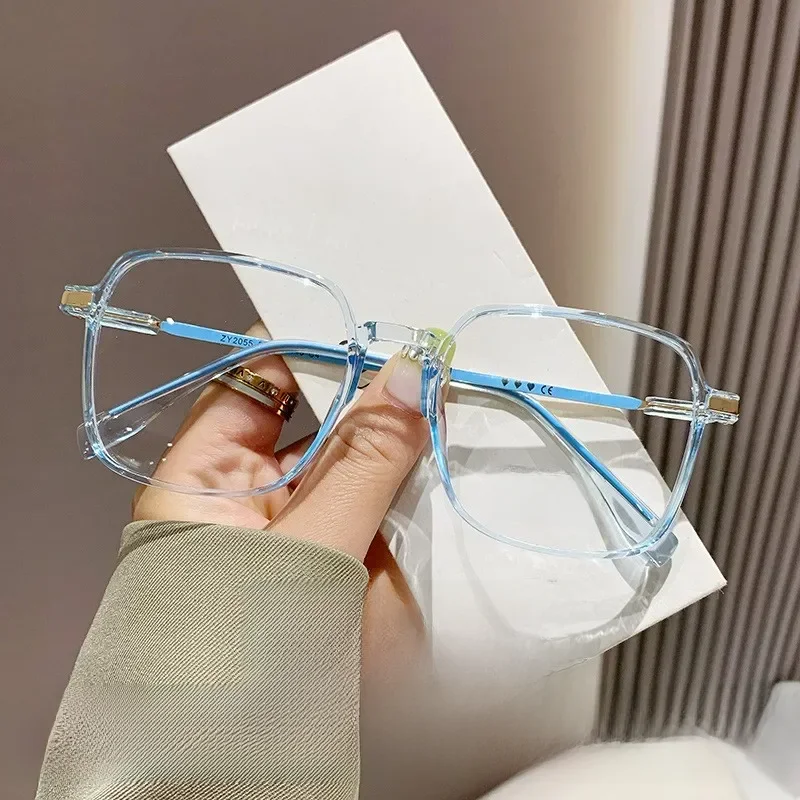 Große quadratische Damen-Lesebrille, Unisex, Anti-Blaulicht, Computerbrille, Herren und Damen,