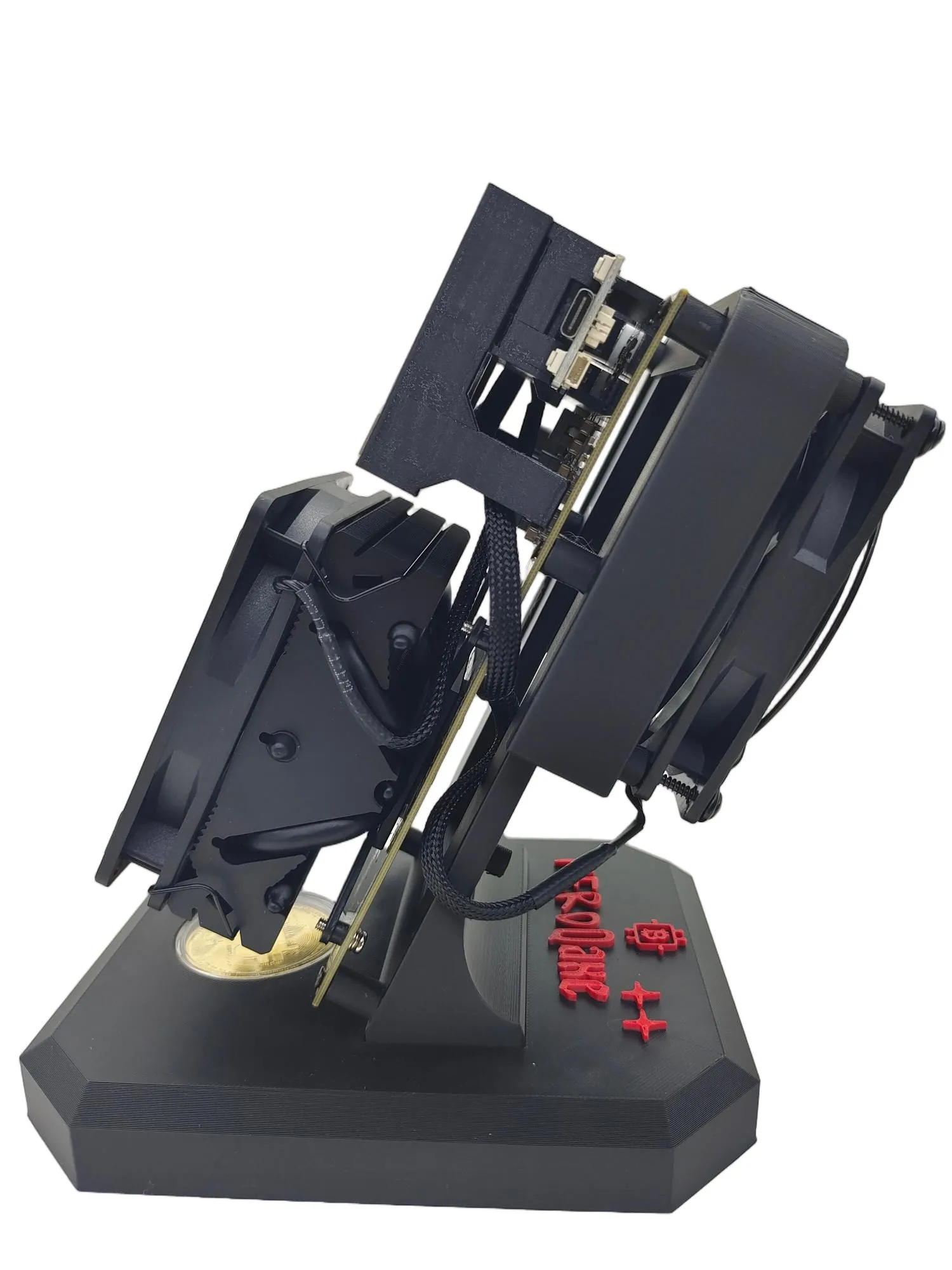 NerdQAXE++ 4.8T Overclocked Version Dual-Fan NerdQAXE++ Rev6.1 6T Solo Lotto Machine with SHA256 Algorithm and 4XBM1370 80W