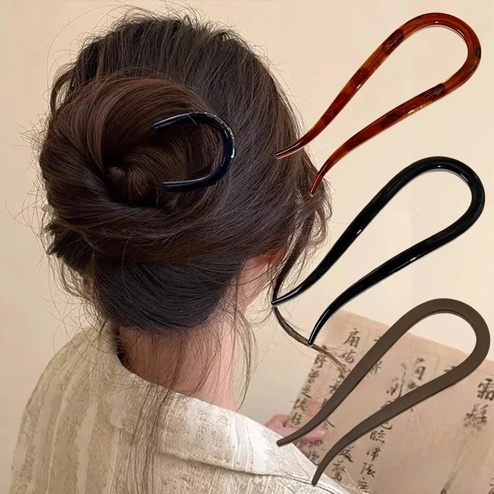 Fourchettes à cheveux mates bâtons de cheveux cornes de chèvre peigne à cheveux en forme de U chignon épingle à cheveux femmes filles coiffure accessoires de cheveux bandeau coiffure