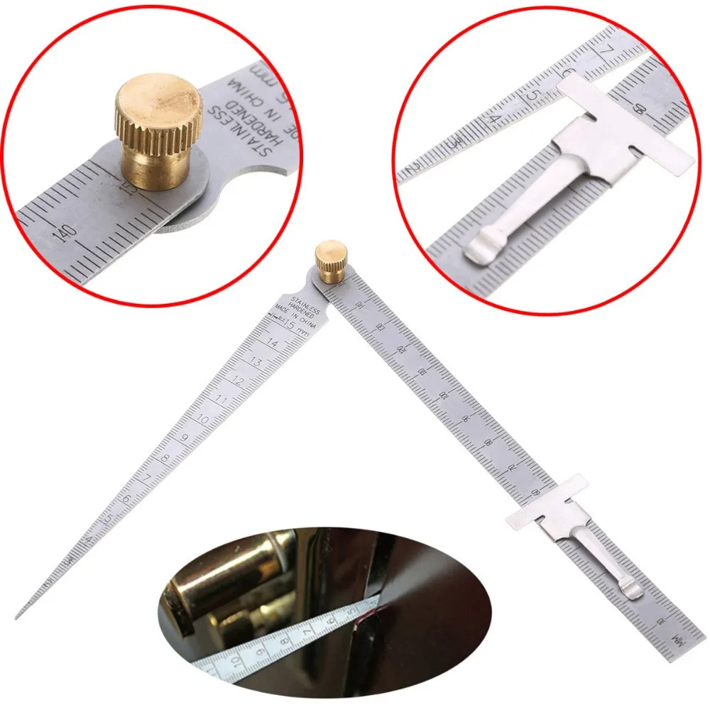 0-29mm Steel Metric Taper Gauge Aperture Scale Wedge Feeler Gap Ruler For Drill Hole Taper Measurement