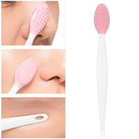 Skin Care Lip Exfoliating Facial Cleansing Face Scrub Nose Clean Brush Blackhead Remove Silicone Double-Sided Skin Care Tool