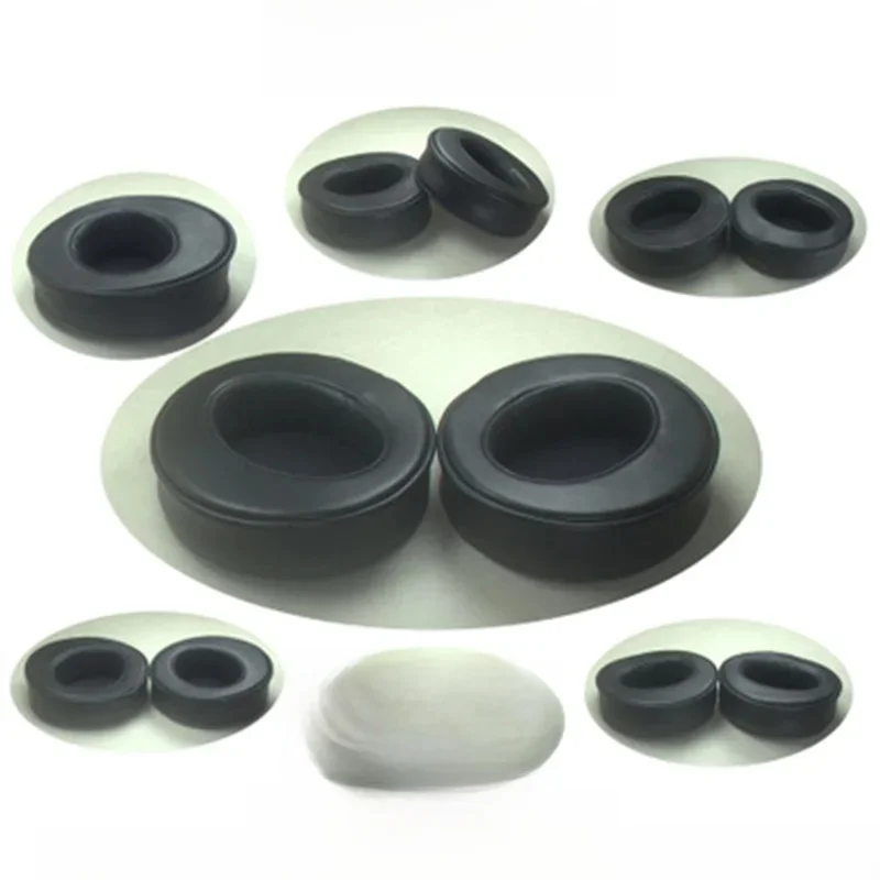 Kątowe, perforowane nauszniki ze skóry owczej Okrągłe nauszniki 80MM 85MM 90MM 95 100MM 105MM 110MM Słuchawki z miękką pianką z pamięcią kształtu — zdjęcie produktu 7