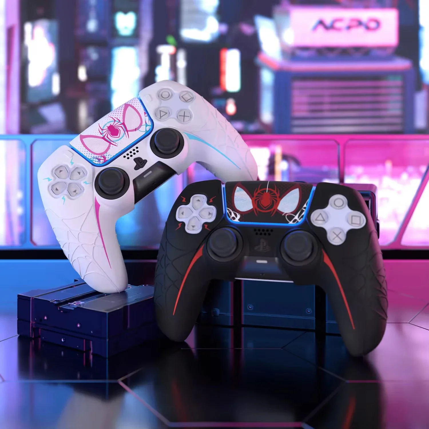 Nouveau Spider Web Silicone peau couverture manette de jeu autocollant coque souple pour Sony Dualsense 5 PS5 contrôleur pouce bâton poignée capuchon protecteur