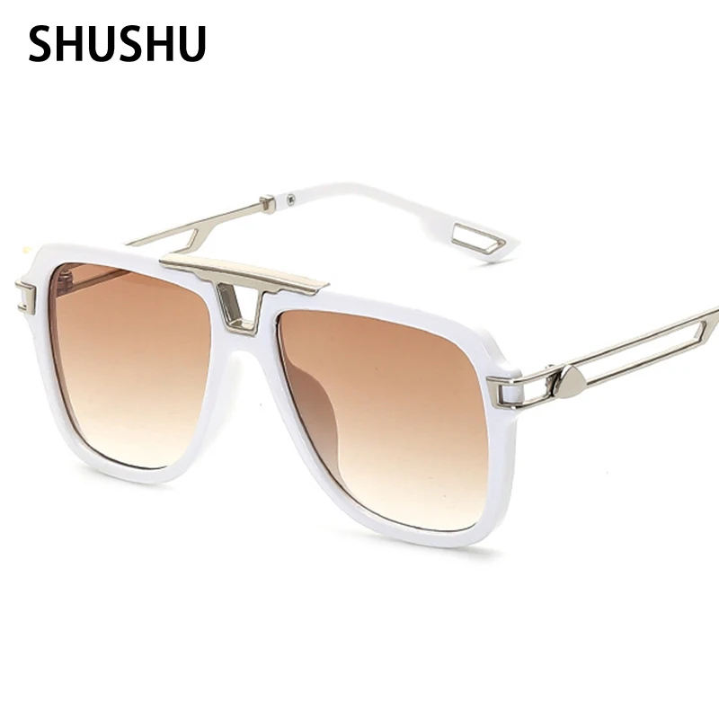 

B198 2023 New Double Bridge Pilot Sunglasse Woman Men Metal Frame Gradient Lens Sun Glasses Female Male Eyewear UV400