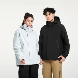 2024 Autumn Winter New Fleece Water proof Two Piece Set Detachable Men Jacket Windbreaker Coat Mountaineer Ski Suit Travel