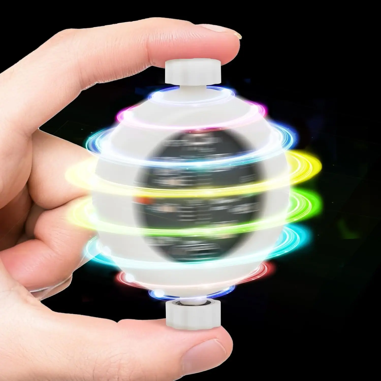 

DIY LED Rotating Gyroscope Electronic Kit with Colorful Lights Rechargeable Fingertip Gyro Soldering Project for STEM Education