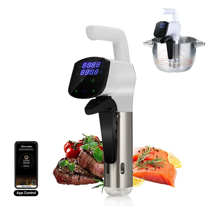 

Sous Vide Cooker 1800W Wi-Fi Precision Cooker Thermal Immersion Circulator Accurate Temperature Stainless Steel for Tender Steak