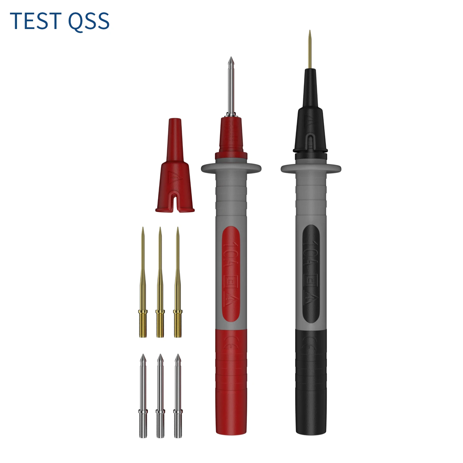 

QSS 2PCS Multimeter Test Pen with Replaceable Gold-plated Sharp 1MM Needles and Thick 2mm Needle Electrical Tools