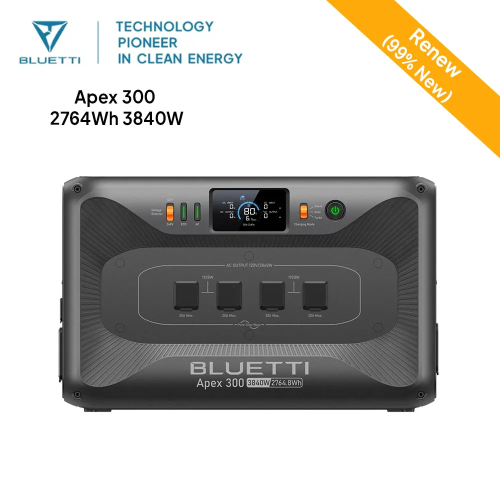 【تجديد 】محطة طاقة محمولة BLUETTI Apex 300 بقدرة 2764 وات في الساعة، محلول طاقة موثوق به للمنزل والخارج