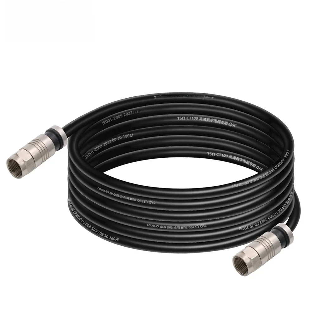 Câble coaxial en cuivre massif à double blindage, connecteur mâle F, pour audio, vidéo, TV numérique, antenne internet et satellite, DH, RG6