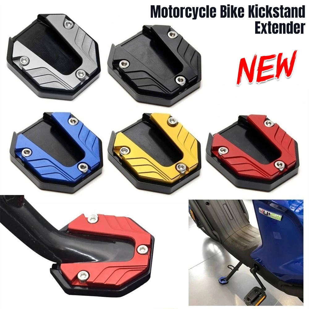 Motorcycle Bikes Kickstand Extender Foot Side Stand Extension Pad Support Plate