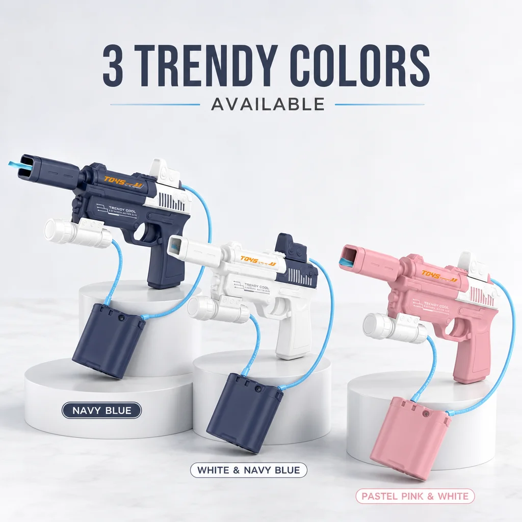 Electric Water Gun Automatic Burst Long Range High Capacity 400ml Summer Outdoor Pool Beach Water Blaster Toy for Kids