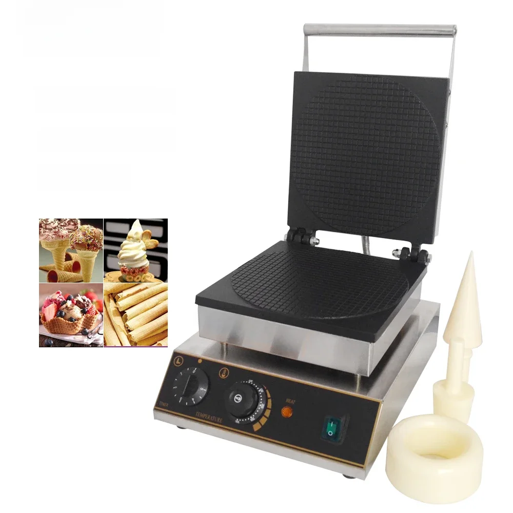 XEOLEO Electric Crispy Egg Roll Machine 1750W Ice Cream Waffle Cone Maker 26CM Waffle Iron Cone Machine Non-Stick