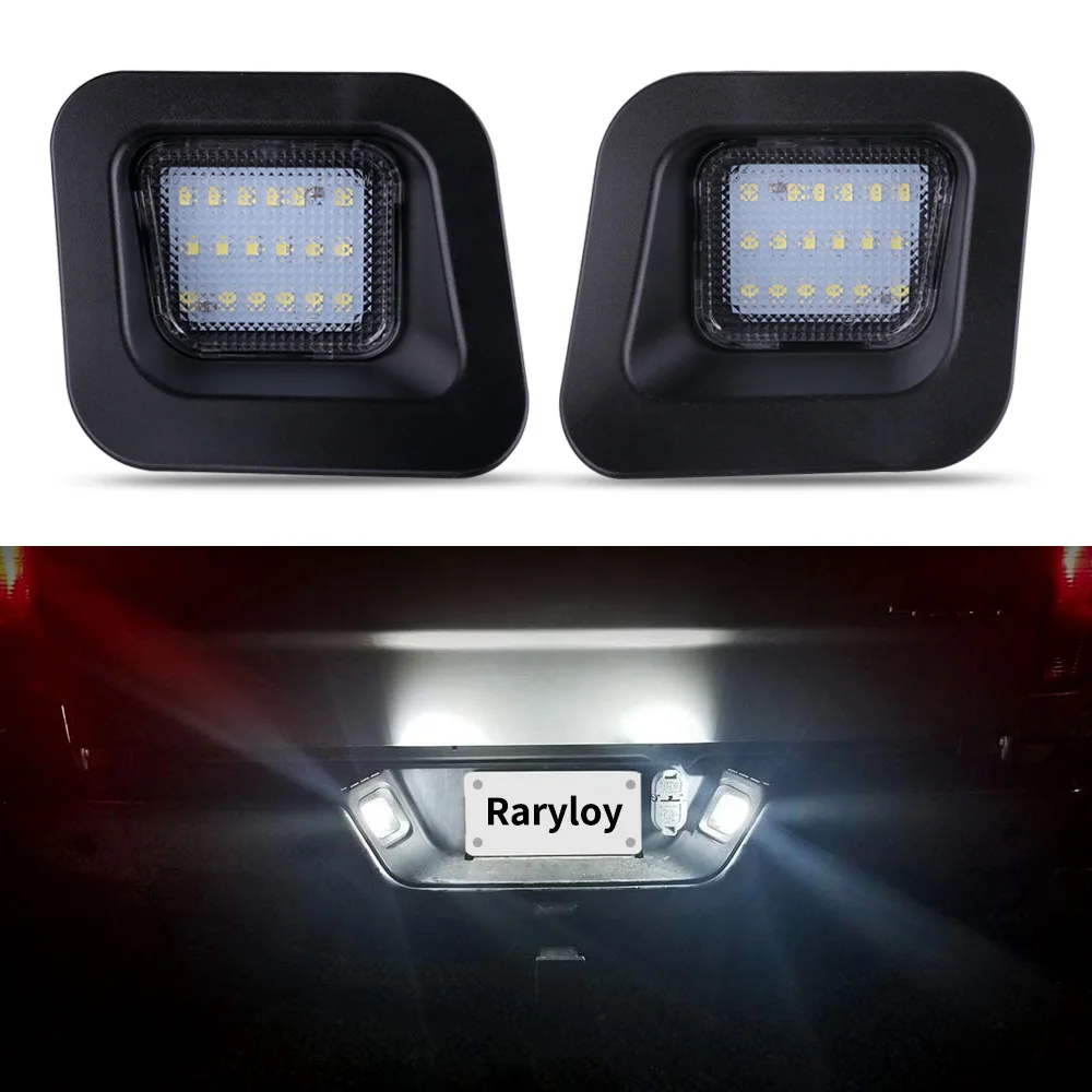 

2PCS Full LED license Plate Light Tag Lamp Assembly Smoky lens for Ford F150 2003-2018 Dodge RAM 1500 2500 3500 pickup truck Car