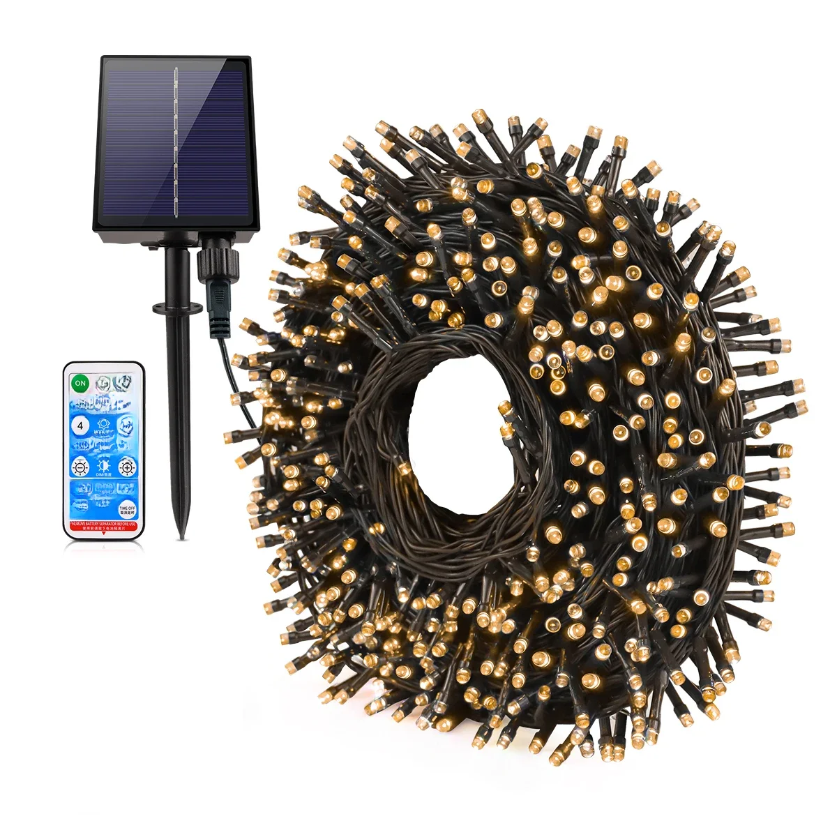 100M 1000 LEDs Charge rapide solaire LED fée lumière LED étanche extérieur chaîne lumières guirlande de noël pour jardin fête décor