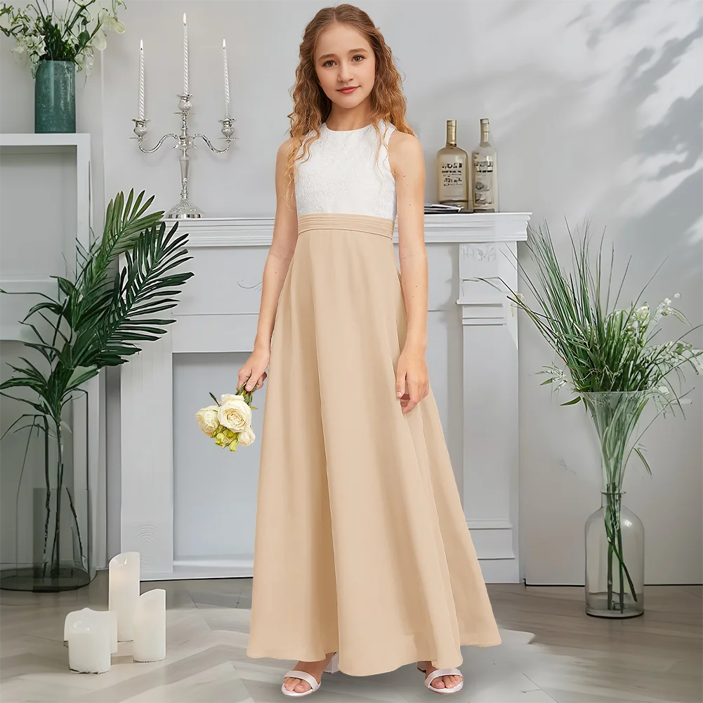 Sukienka dla dziewczynki, krój A, dla młodszej druhenki, w kolorze mauve mist, sukienka dla dziewczynki sypiącej kwiatki, dekolt okrągły, szyfon, koronka, na galę w ogrodzie, taniec, wesele, przyjęcie.