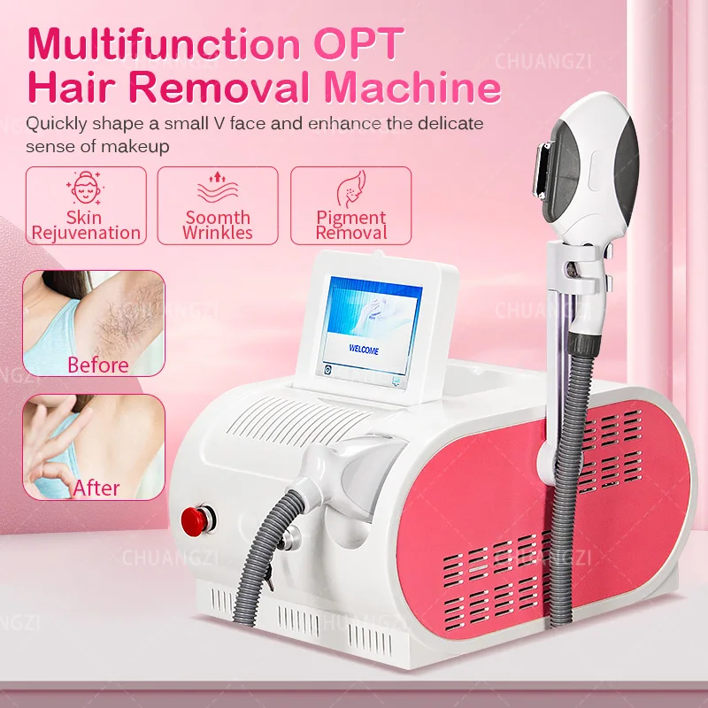 IpL E Light OPT Lase Painless Permanent Hair Removal Machine 500000 Shots Remove Color Spots Redblood Acne Photon Rejuvena