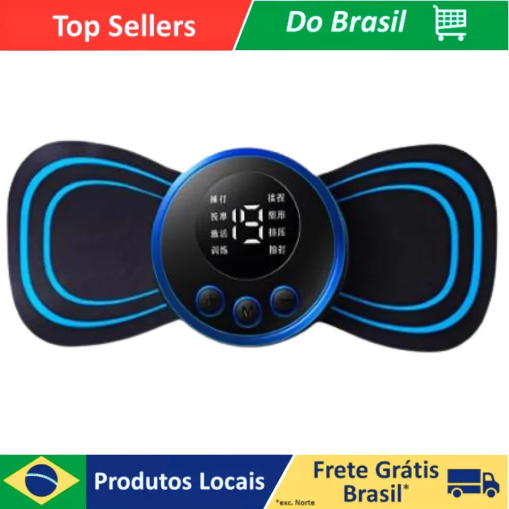 Massageador Elétrico Mini Portátil Cervical EMS Alivia Dores Corpo Pescoço