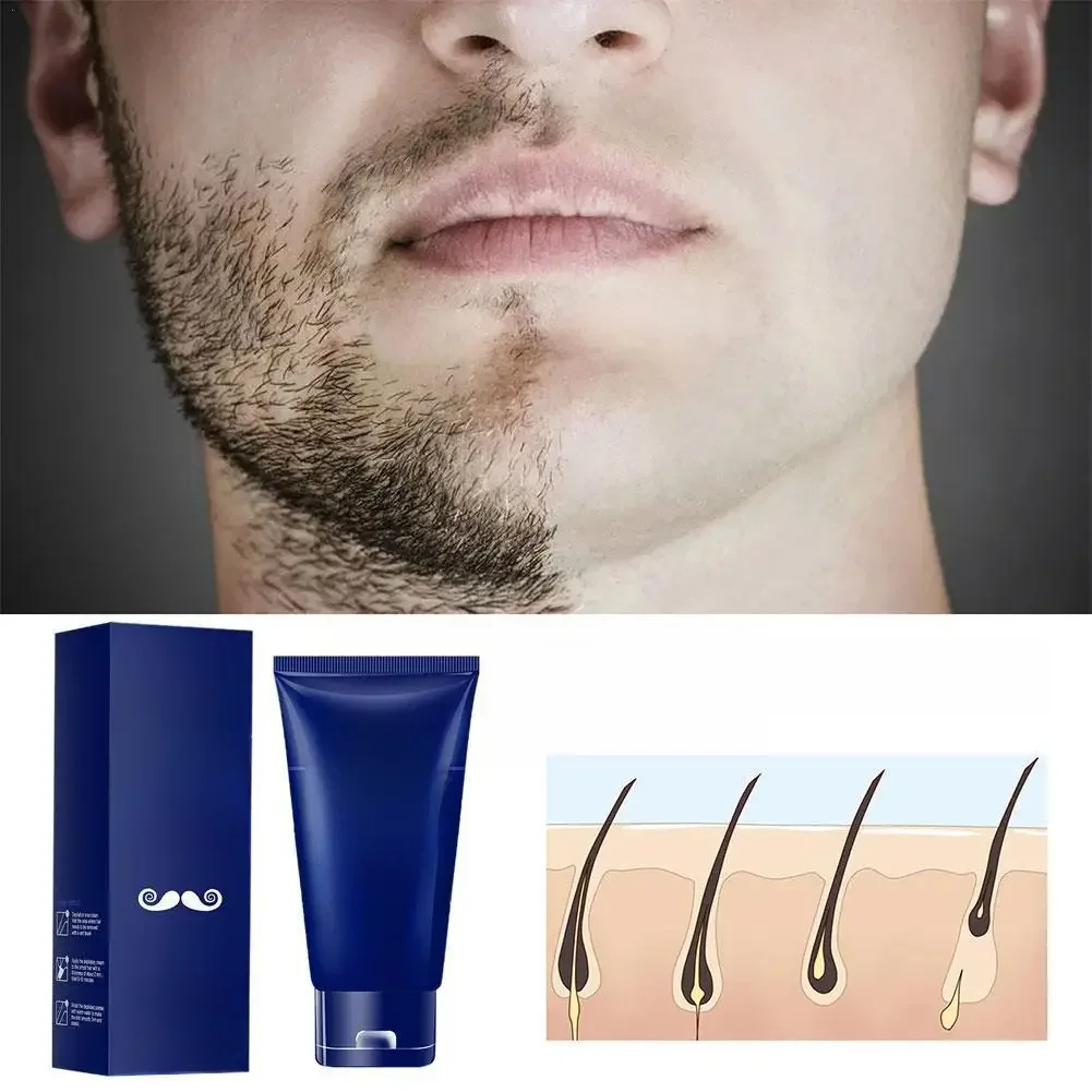 Crème Épilatoire Indolore pour Homme, Peau Lisse, Visage, Bras, Jambes, Inhibiteur du Corps, Naturel et Doux, M9K3, 60ml