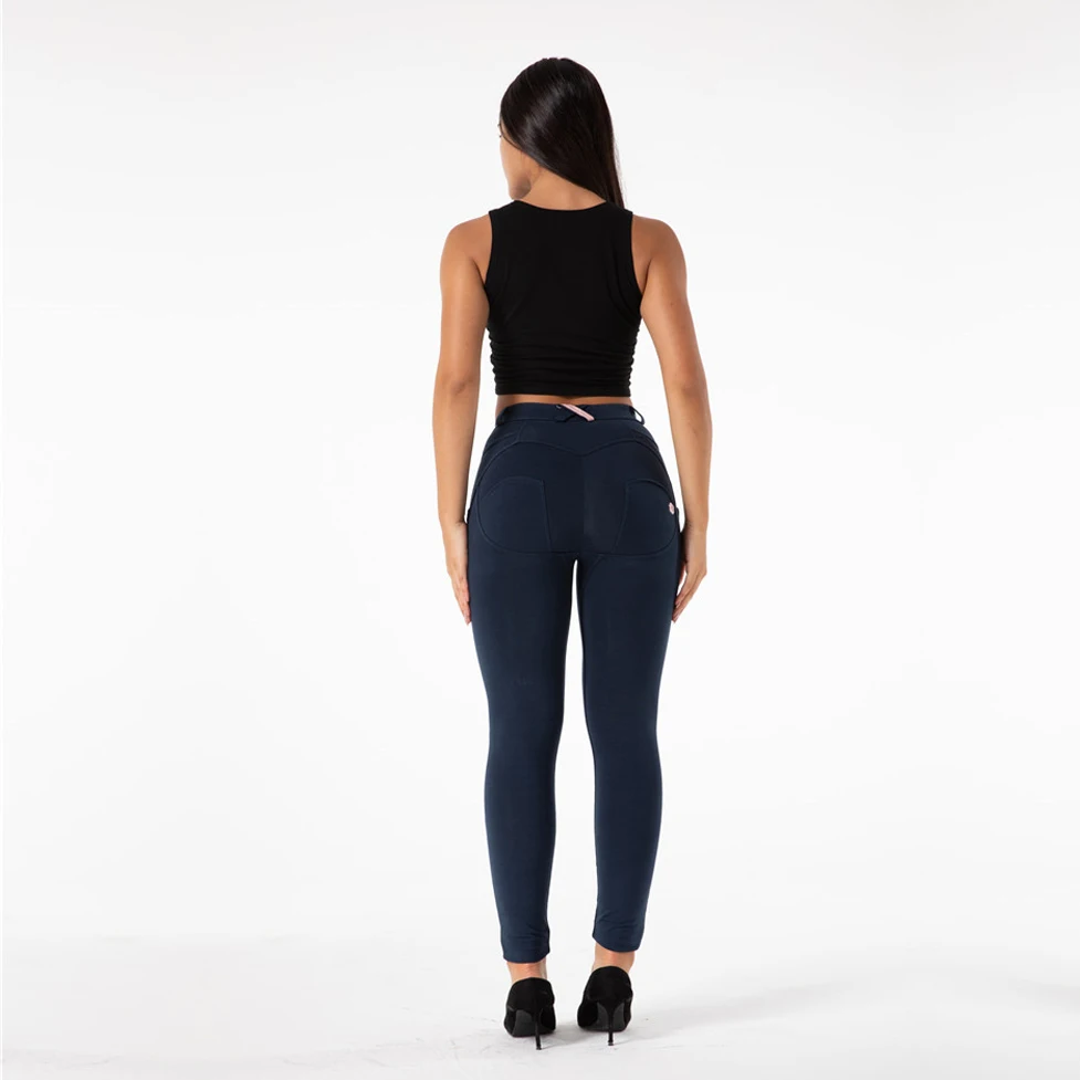 

Shascullfites Navy Blue Workout Leggings Booty Fitness Pants Push Up Fitness Mid Rise Super Stretch Skinny Legging