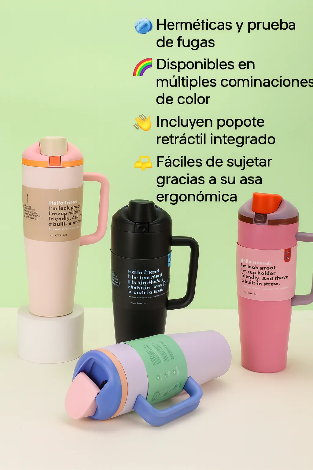 كوب حراري من الفولاذ المقاوم للصدأ Fab-30، سعة 1185 مل مع مقبض مريح وقش مدمج قابل للسحب، جدار مزدوج مضاد للانسكاب، غطاء قلاب محكم وتصميم حديث، مثالي للقهوة أو الماء أو الشاي أو العصائر