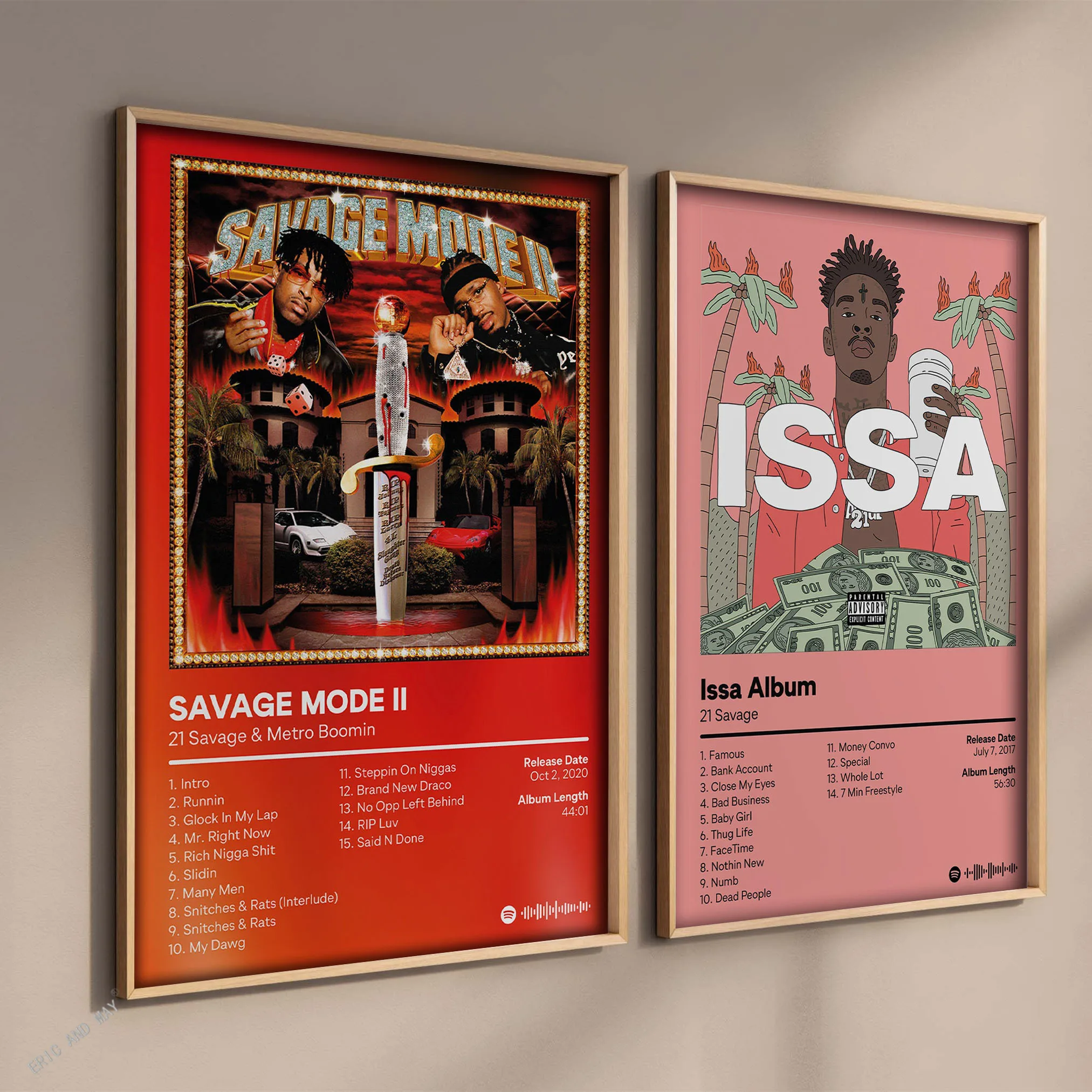 غلاف ألبوم موسيقى البوب الراب ، ملصق الفنان 21 المتوحش ، مغني الراب الجمالي ، موسيقى الهيب هوب ، فن قماش بدون تحذير ، ديكور جدار غرفة المنزل #2