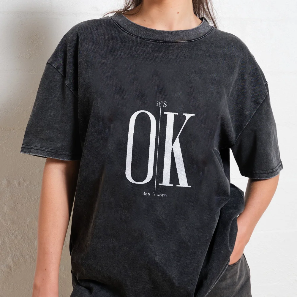 

Minimalist Printing Loose American Style Half Sleeve T-Shirt Unisex Short Sleeve Trendy Fashion Crew Neck Street Graphic Tee