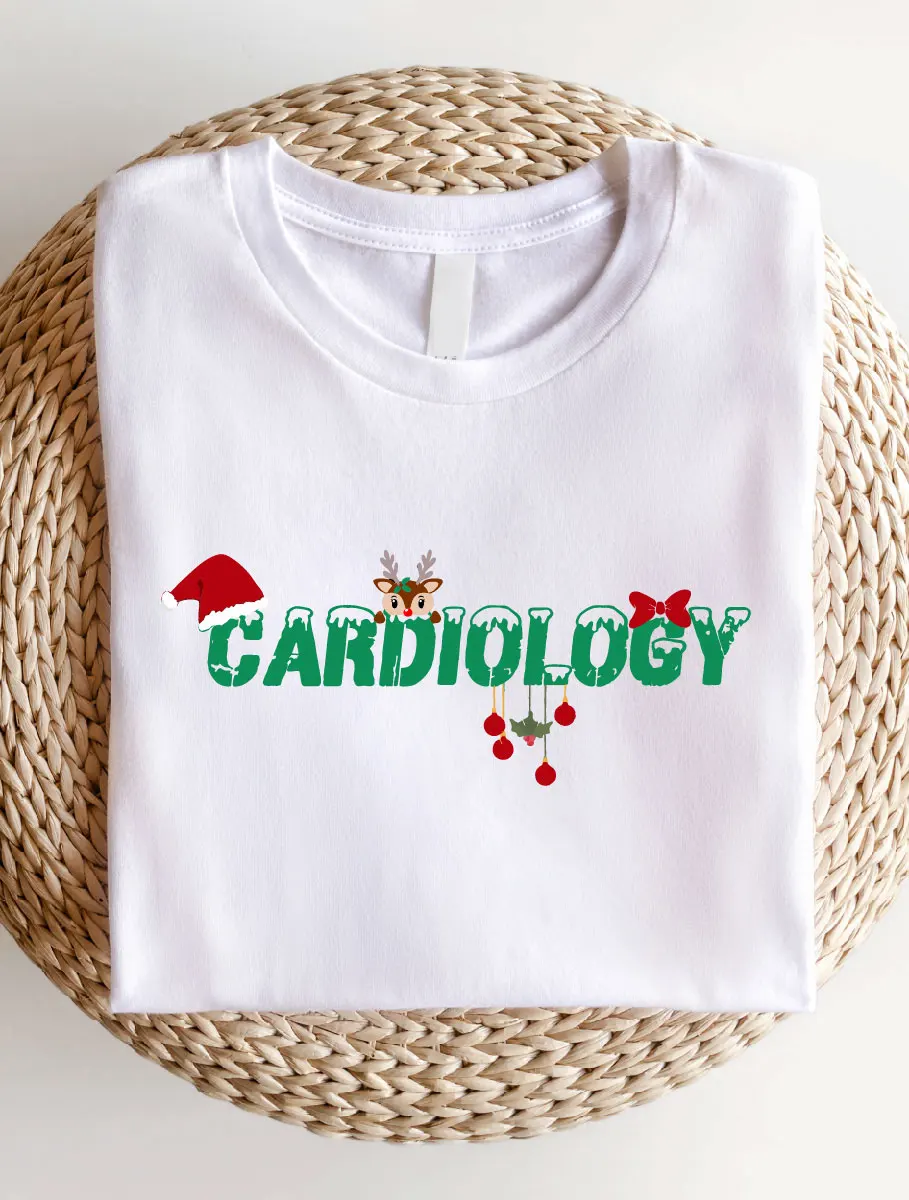 Cardiology Xmas Shirt, Cardiac Crew Xmas T-Shirt, Christmas Cardiac Nurse Short Sleeve Tee, Cvicu Christmas Shirts